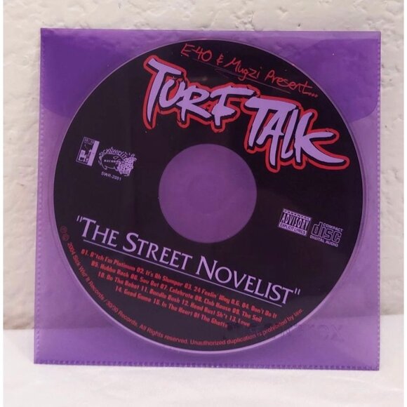 Turf Talk - Street Novelist - E-40 Mugzi West Coast Bat Area RAP Hip Hop CD - Picture 1 of 3